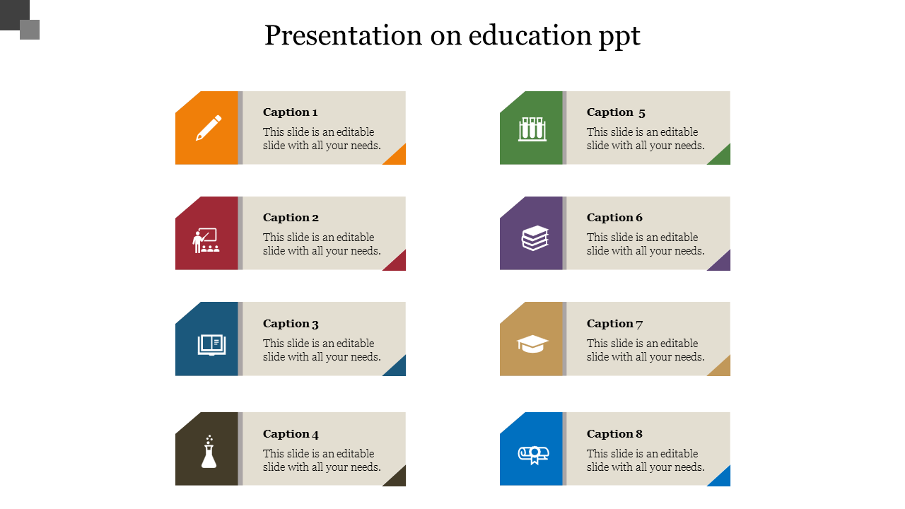Free - Eye-catching Presentation On Education PPT Template Design